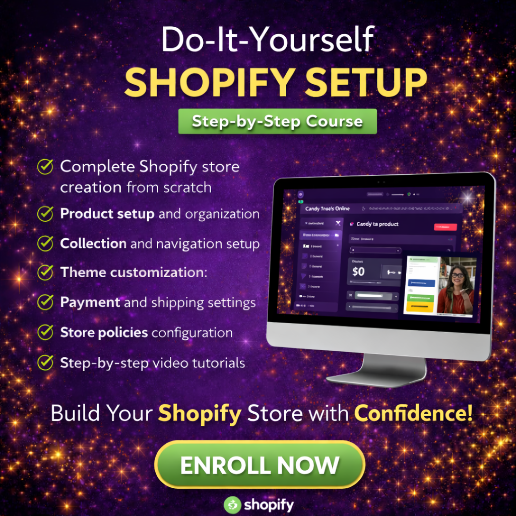 DIY SHOPIFY SET UP (6 MONTHS)