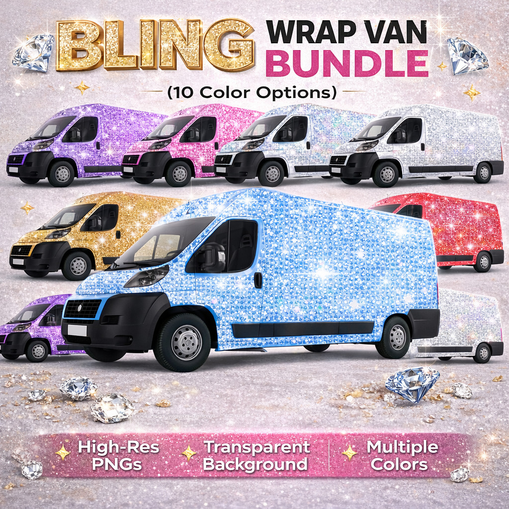 Bling Wrap Van PNG Bundle (Multiple Colors Available)